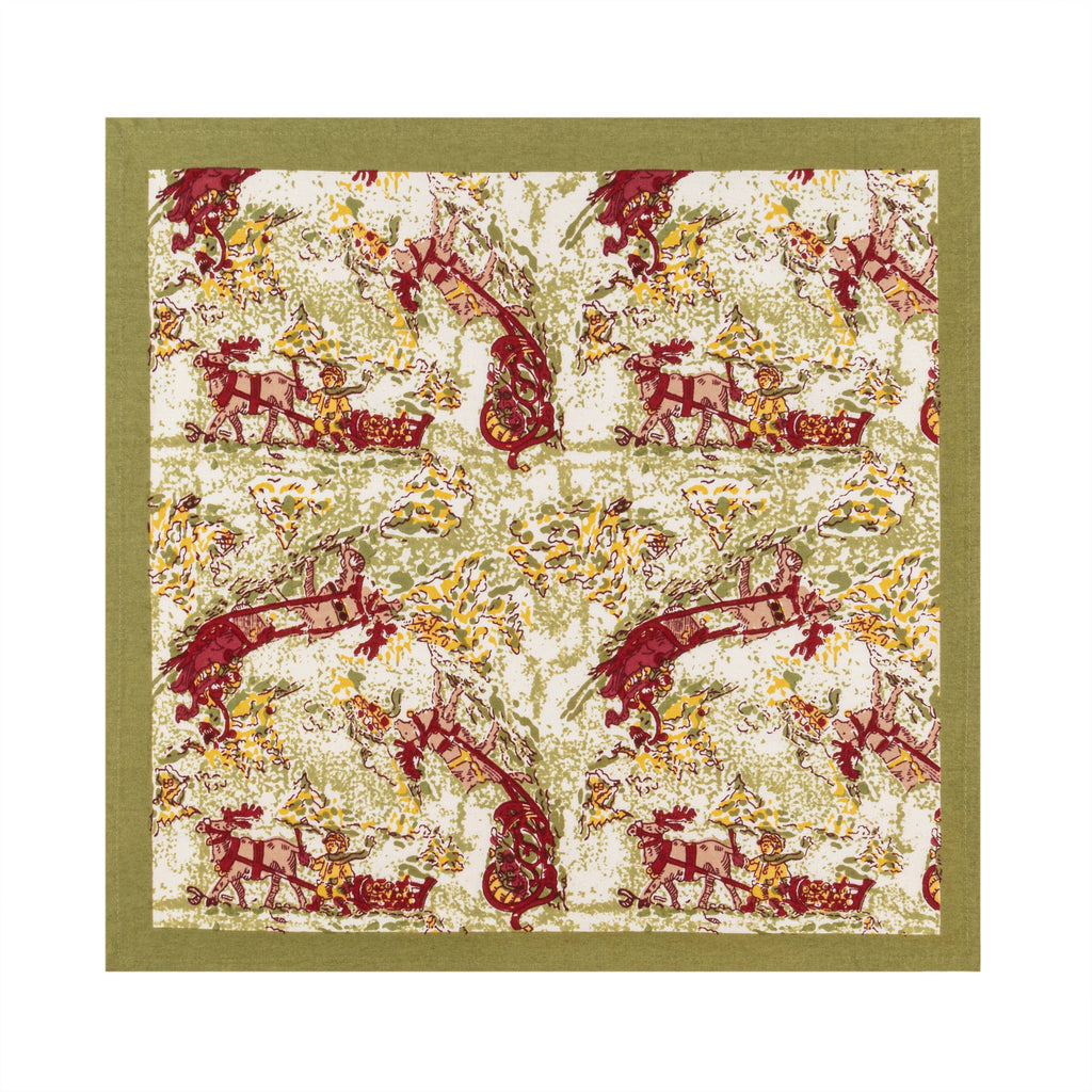 Renne Reindeer Red & Green Napkins - Set of 6