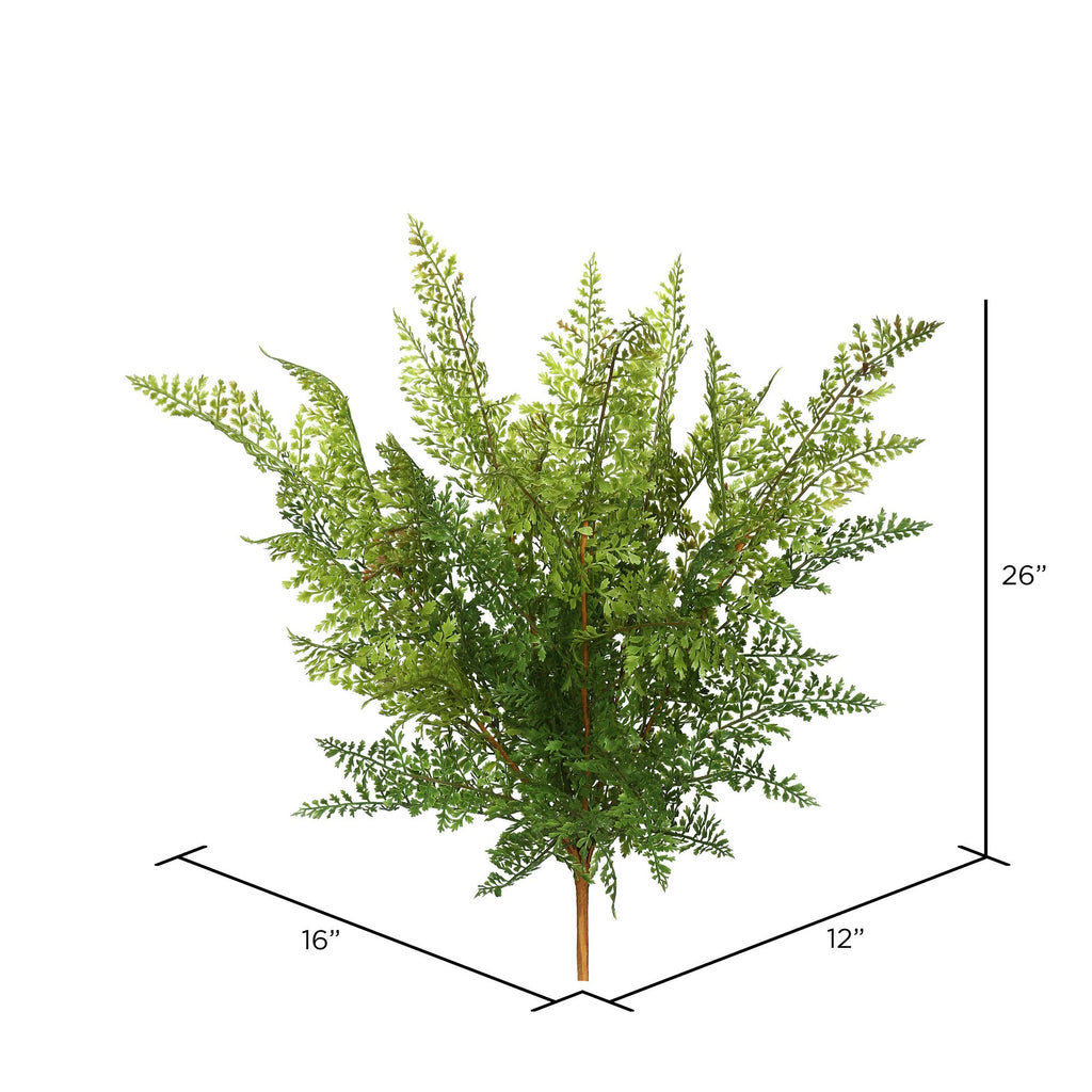 Vickerman 26" Artificial Green Fern Bush, Pack of 2