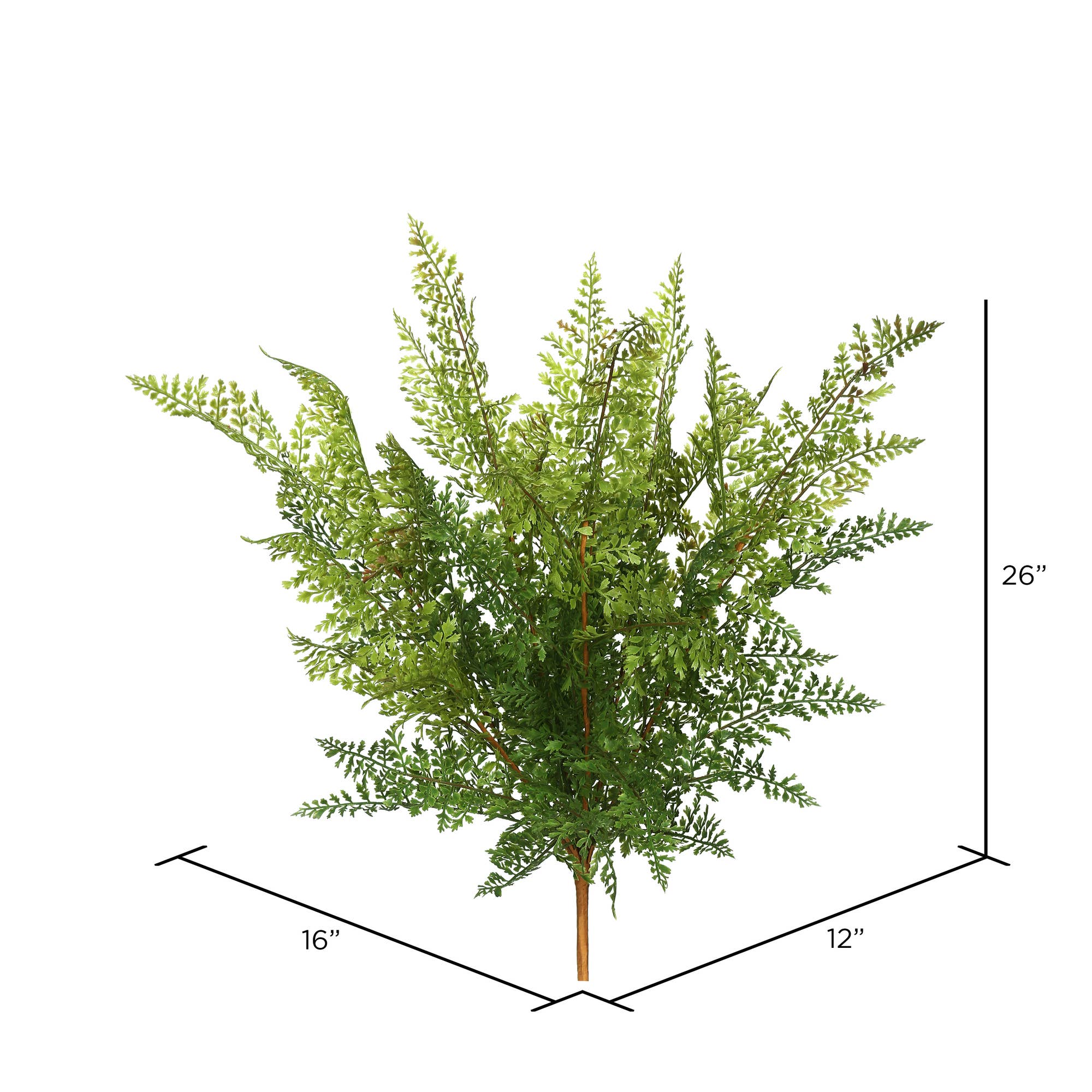 Vickerman 26" Artificial Green Fern Bush, Pack of 2