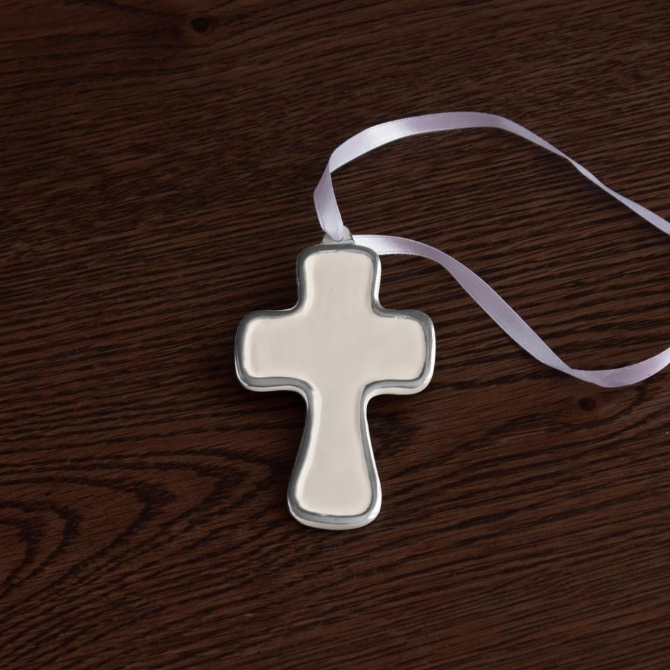 Athens Cross Ornament (Cream)