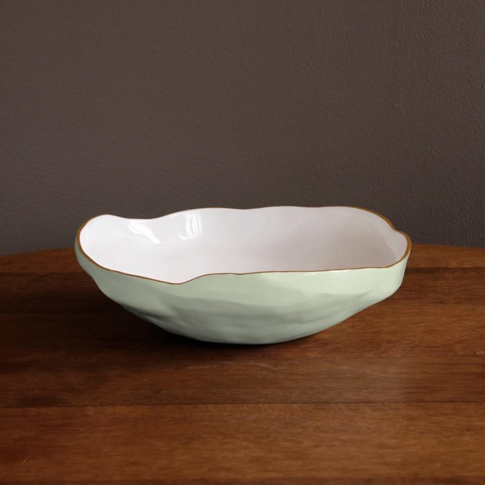 Nuevo Large Bowl (Pistachio and White)