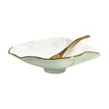 Claire Small Oval Bowl with Spoon (Pistachio, White and Gold)