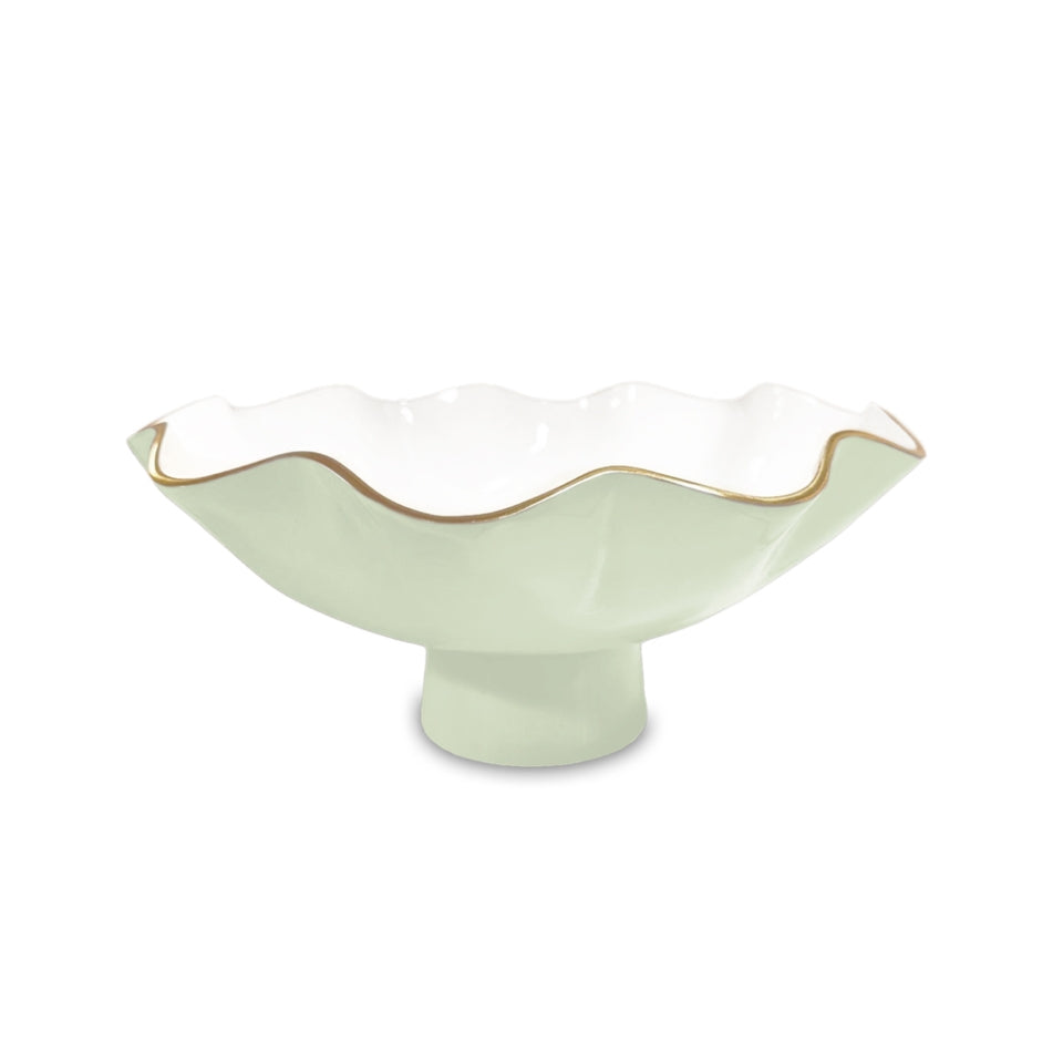 Carola Small Pedestal Pistachio and White