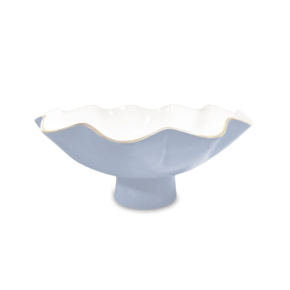 Carola Small Pedestal (Periwinkle and White)