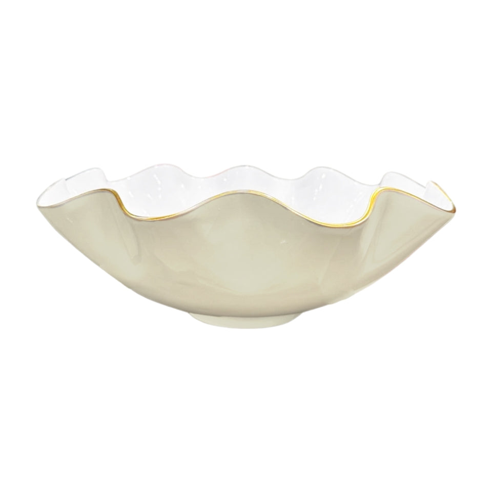 Carola Extra Large Bowl (Cream and White)