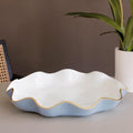 ENCANTO Carola  Large Round Platter (Periwinkle and White)