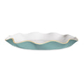 ENCANTO Carola  Large Round Platter (Turquoise and White)
