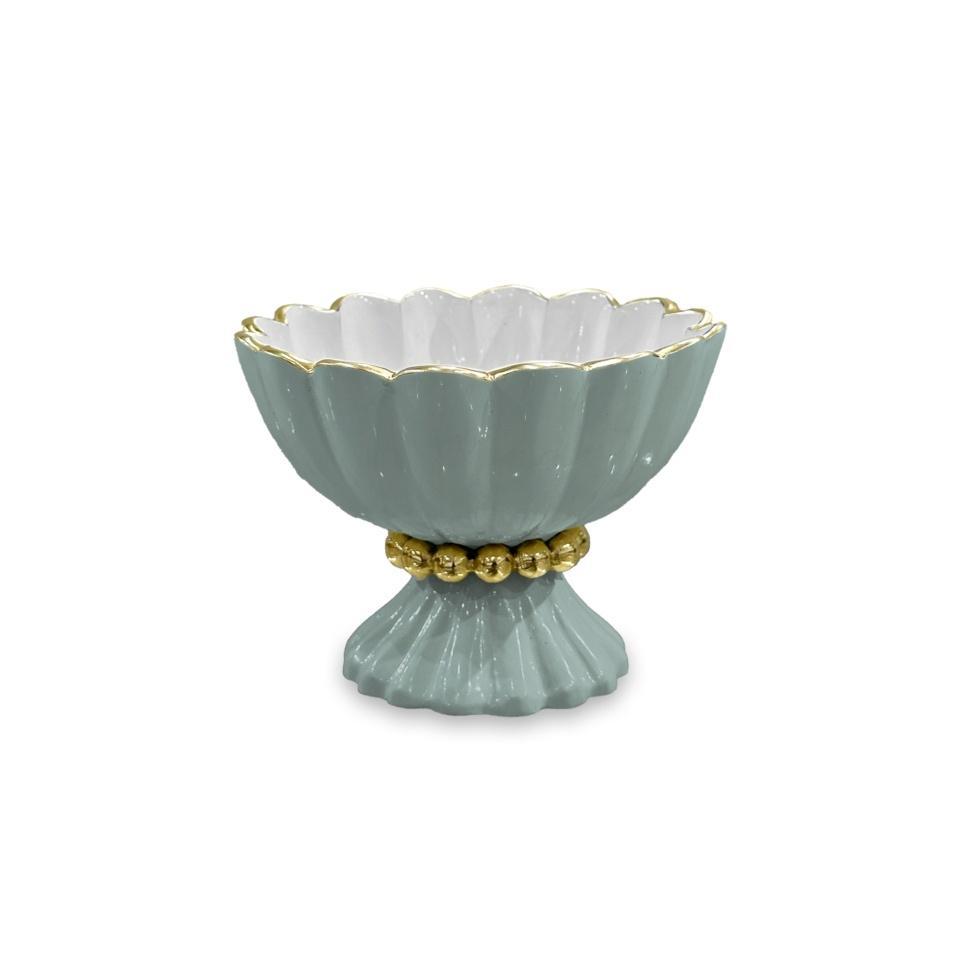 ENCANTO Vienna Mini Pedestal with Spoon (Slate and White)