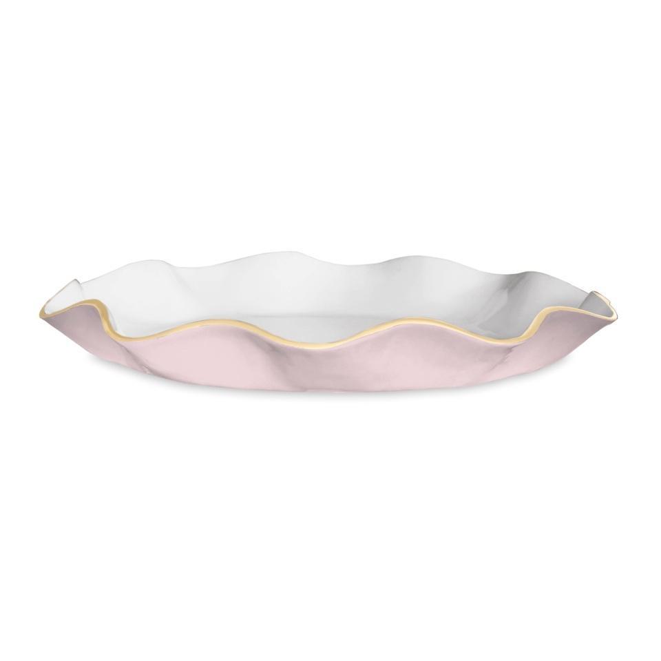 ENCANTO Carola  Large Round Platter (Camellia and White)