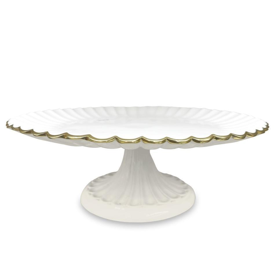 ENCANTO Vienna Pedestal Cake Plate (Cream and White)