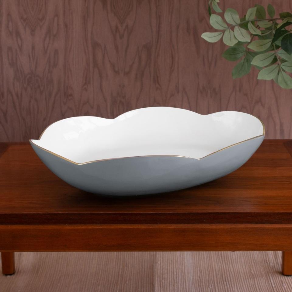 ENCANTO Amelia Extra Large Oval Bowl (Slate and White)