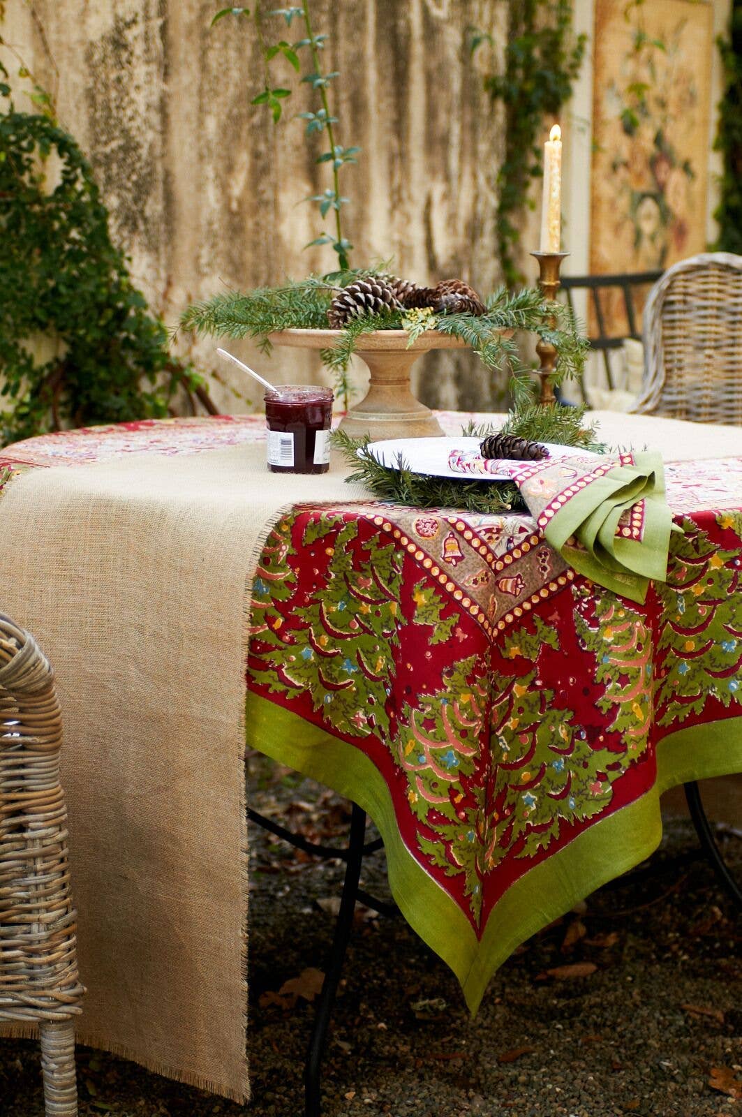 Noel Red & Green | French Tablecloths