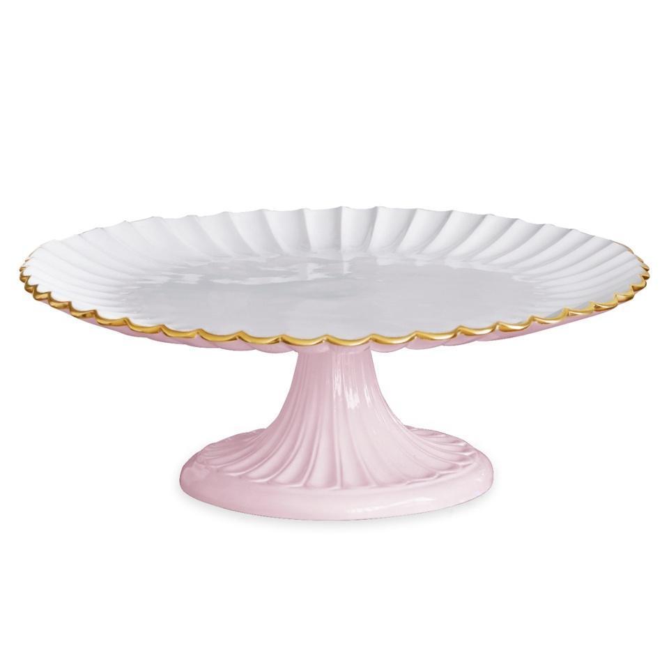 ENCANTO Vienna Pedestal Cake Plate (Camellia and White)