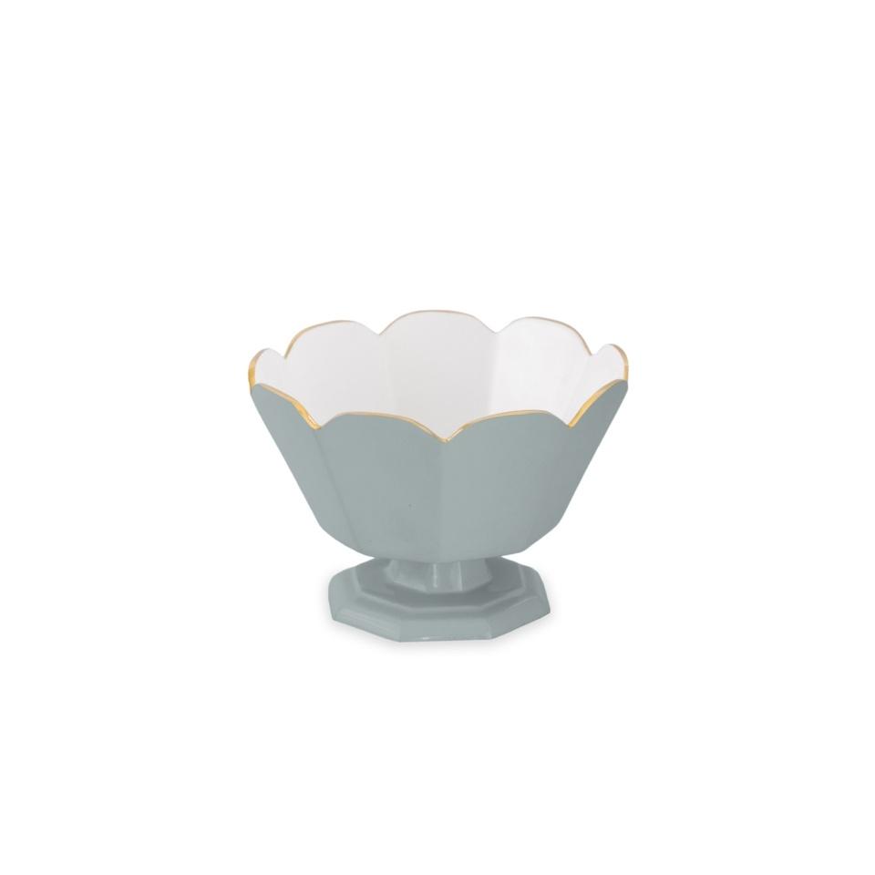 ENCANTO Vintage Faceted Pedestal (Slate and White)