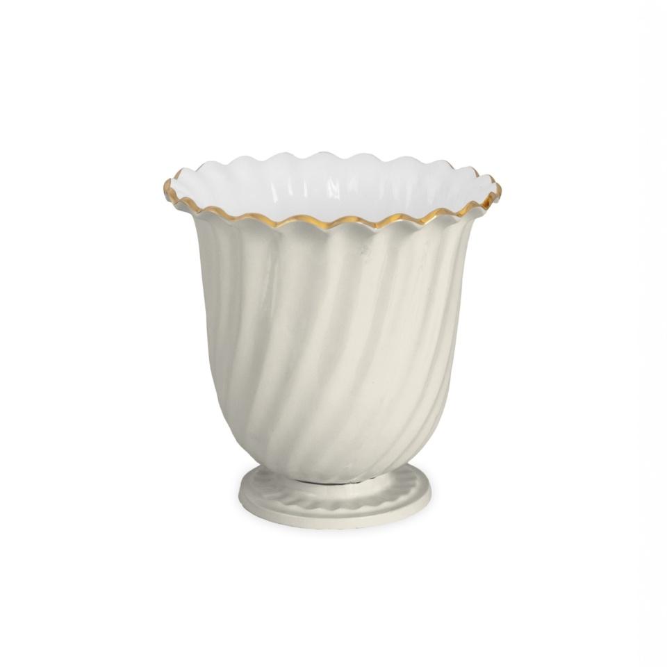 ENCANTO Swirl  Vintage Ice Bucket (Cream and White)