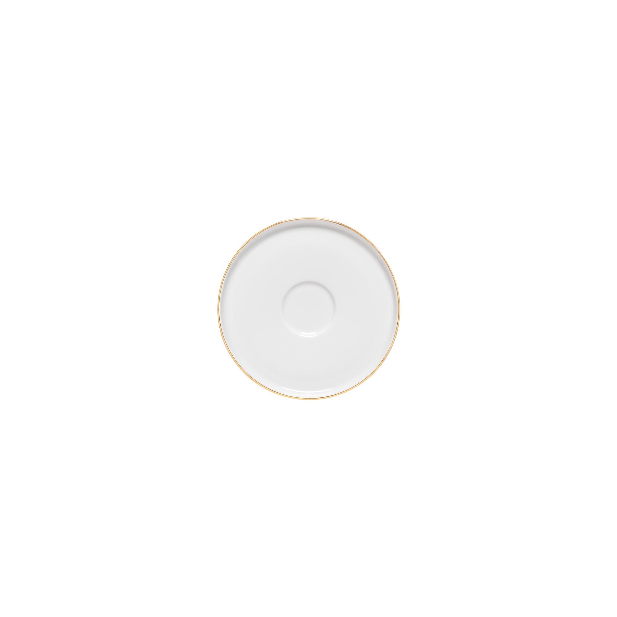 Coffee Saucer, White-gold