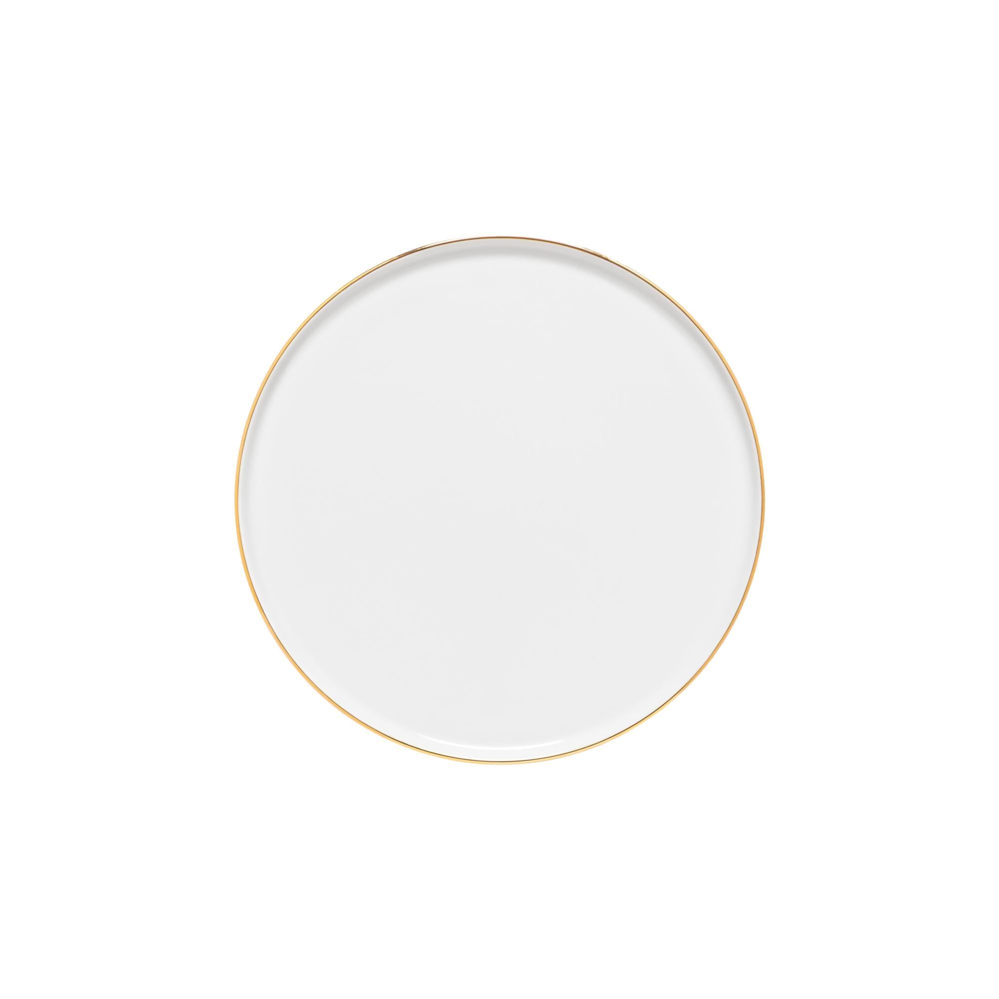 Salad Dessert plate, White-gold