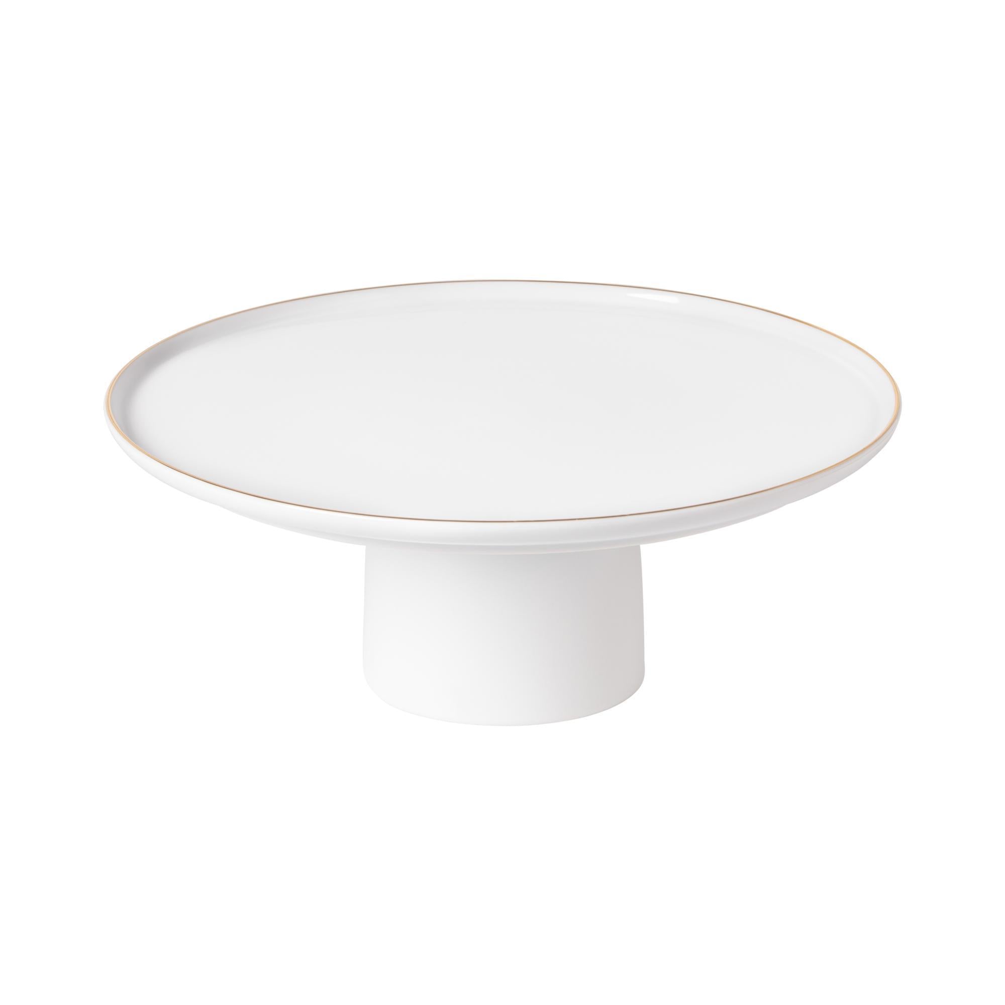 Footed plate, White-gold