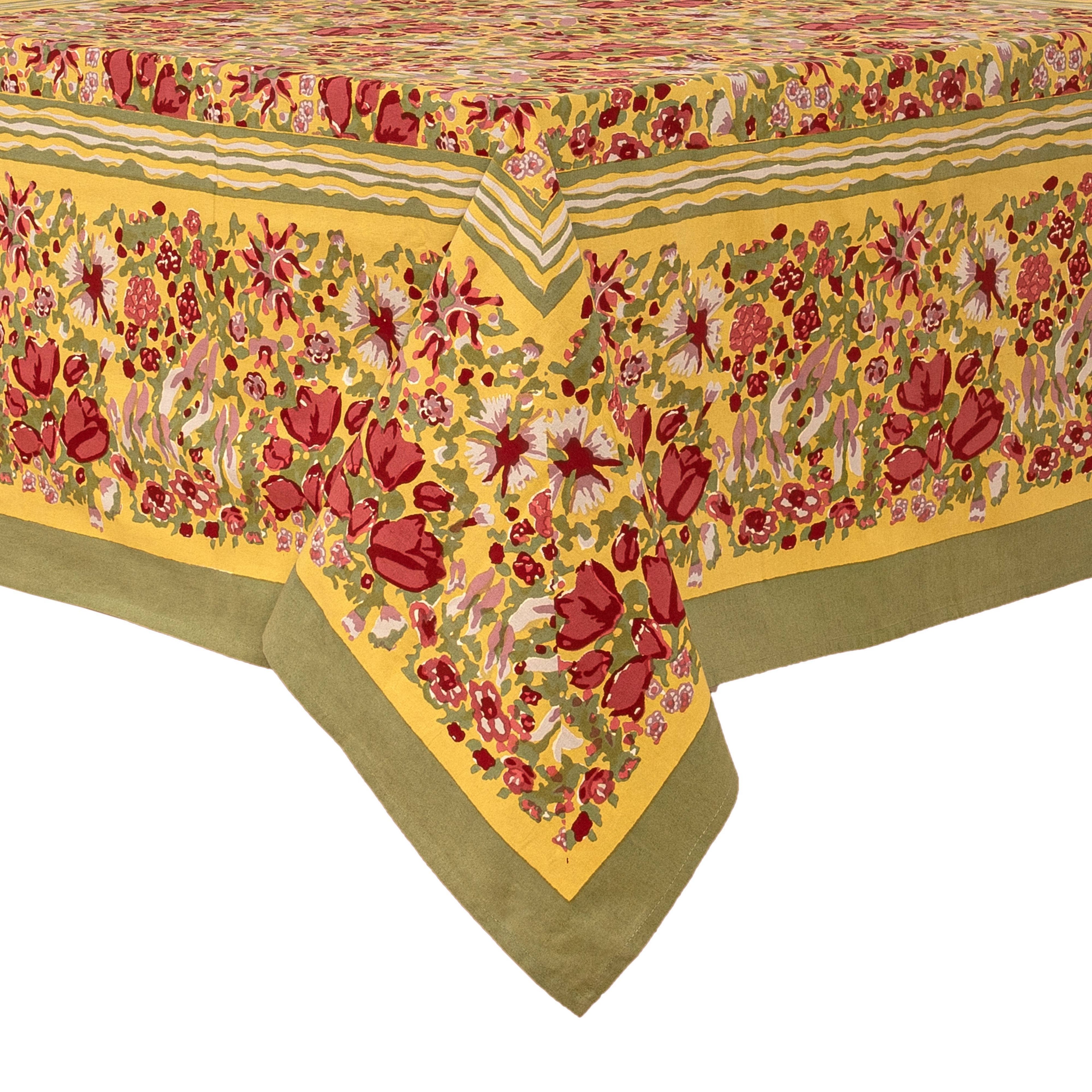 Jardin Red & Green | French Tablecloths