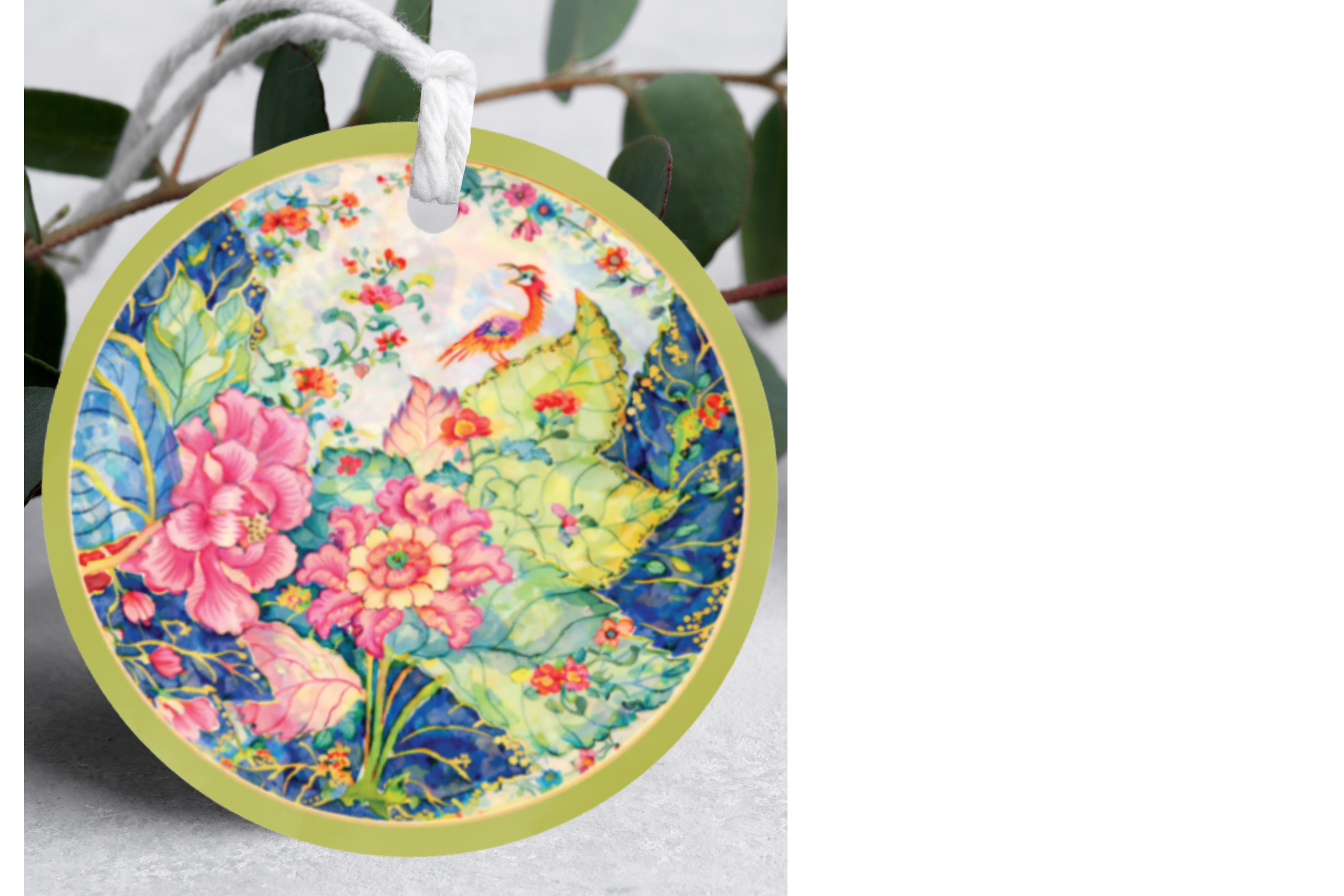 Tobacco Leaf Inspired, Chinoiserie Gift Tag Set of 8