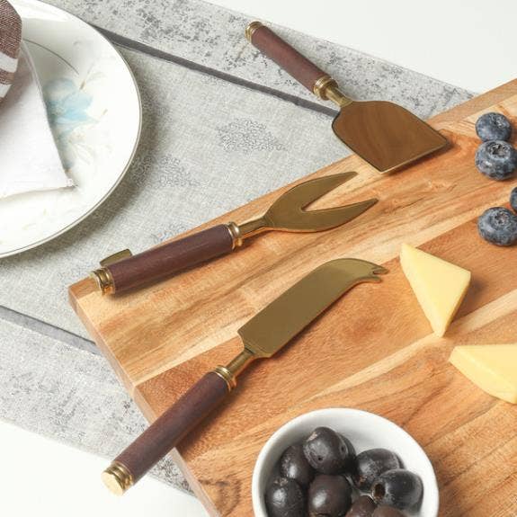 Wooden Handle Cheese Set (Set of 3), SKU - 71842