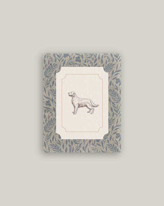 Dog In Blue Antique Artist Board