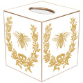 TB6846-Gold Bee on White  Tissue Box