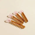 Glass Spoon with Beaded Handle Pink Amber (Set of 4)