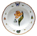 Yellow & Red Tulip Rim Soup Plate
