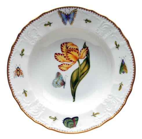 Yellow & Red Tulip Rim Soup Plate