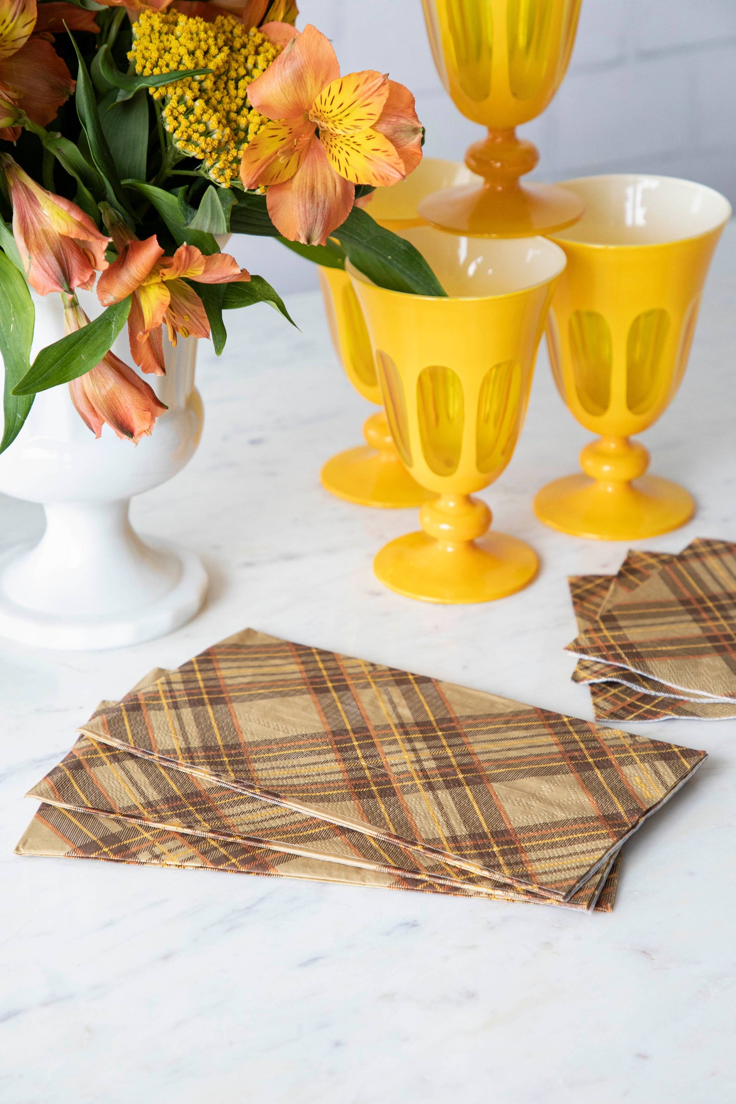 Autumn Plaid Guest Napkin - Pack of 16