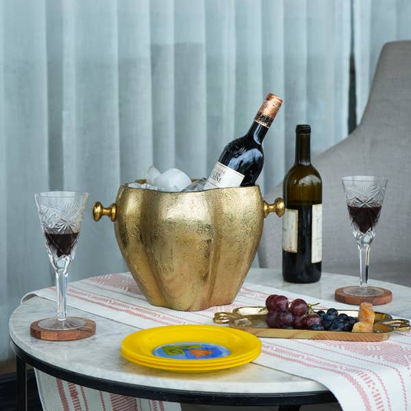 Sculpted Gold Wine Cooler