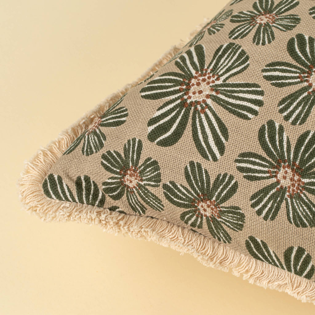 16x24 Daisy Play Pillow, Green