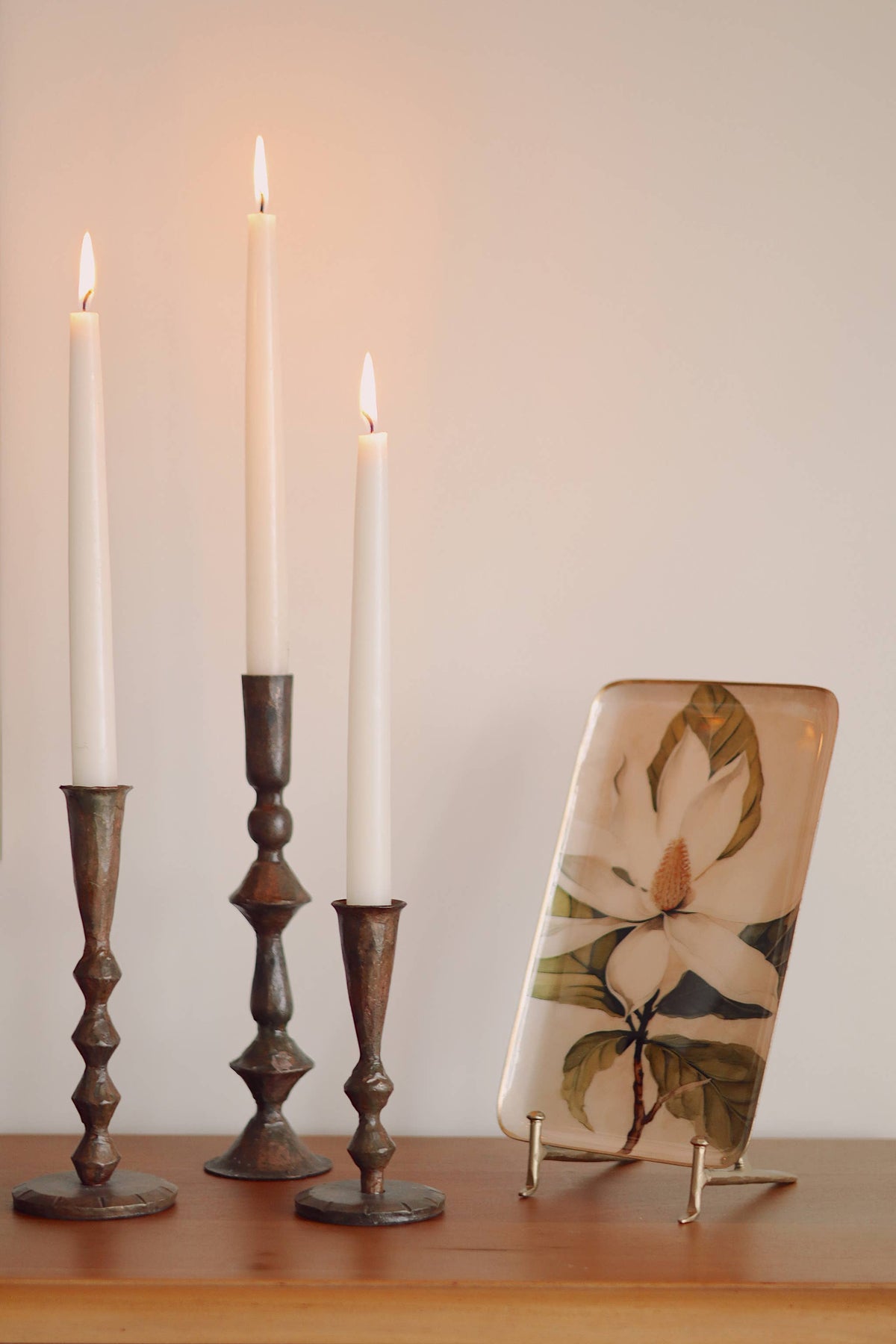 Ember Forged Candlestick S, Rustic Brass