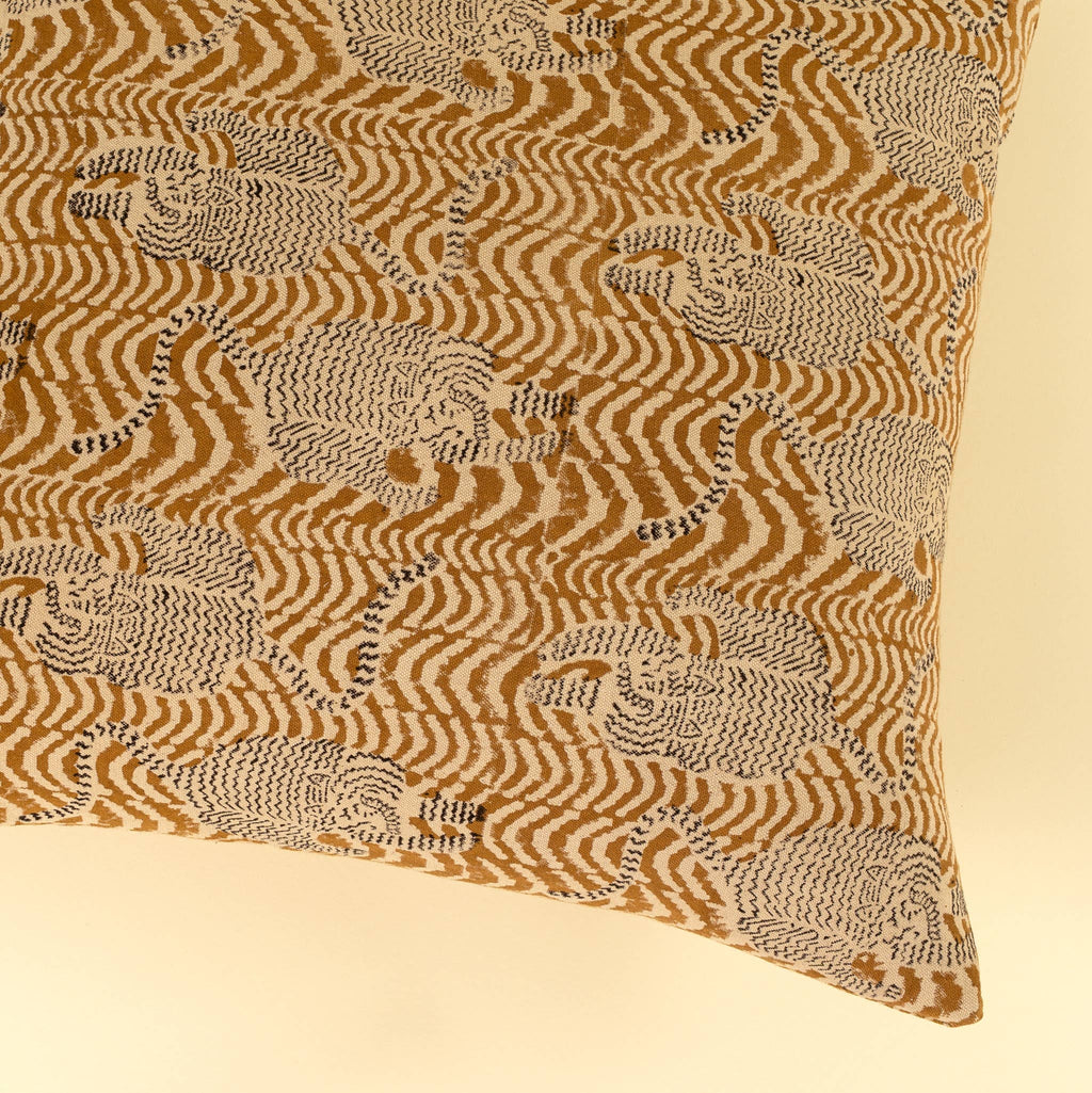 20x20 Taiga Block Print Pillow, Ochre
