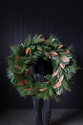 Magnolia Norfolk Cypress Mixed Real Touch Wreath - 34"