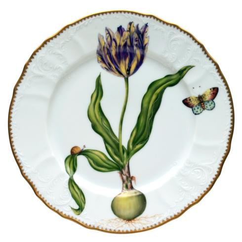 Yellow &amp; Purple Tulip Dinner Plate