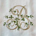 Towel, Floral Monogram B, White (Cream Multi)