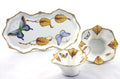 Amber Leaf Sugar Bowl, Creamer, & Tray Set