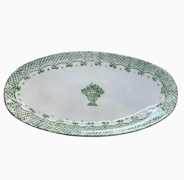 Burano Oval Platter, Green