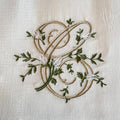 Towel, Floral Monogram C, White (Cream Multi)