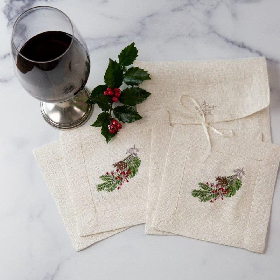 Natale Sprig Cocktail Napkin set