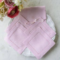 Hemstitch Lilac Cocktail Napkin Set of 4