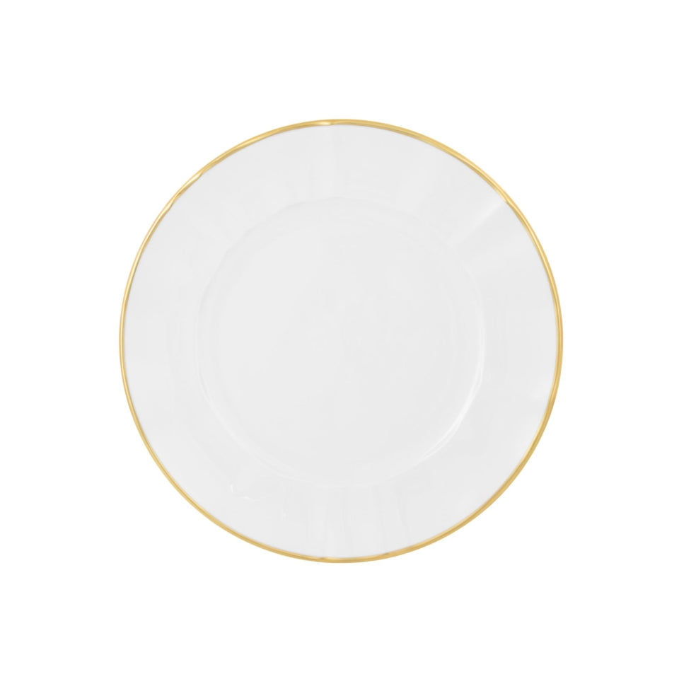 White with Gold Charger