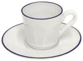 Coffee Cup and Saucer 3 oz., White-blue