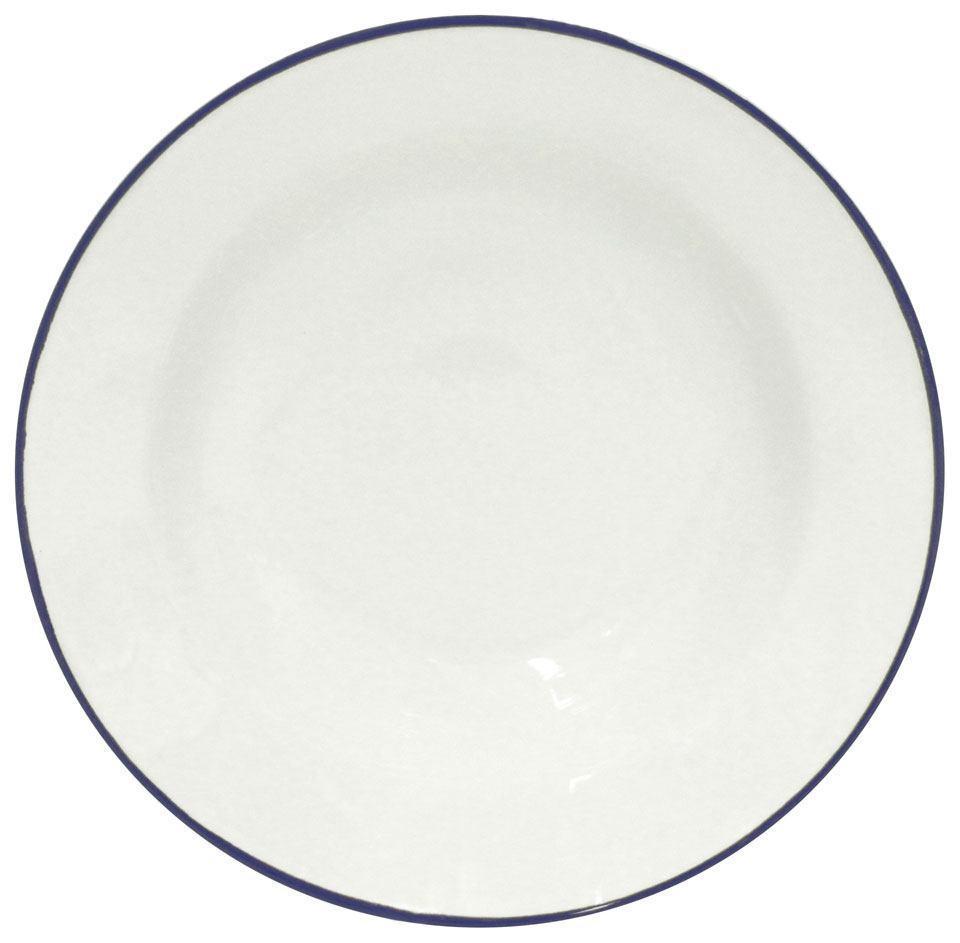 Soup/Pasta Plate 8", White-blue