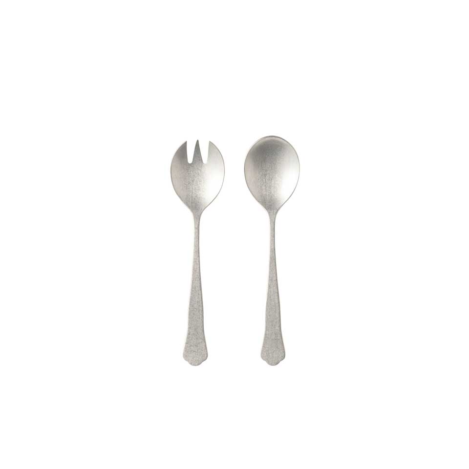 Salad Serving Set, Vintage brushed