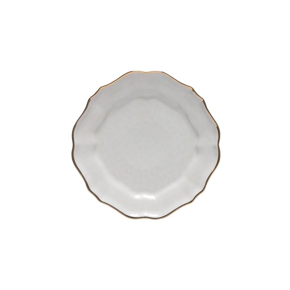 Salad Plate, White-gold