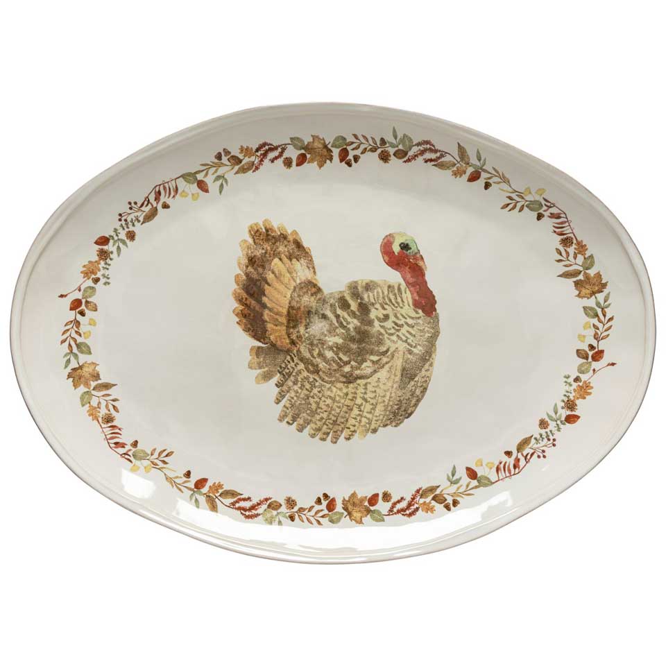 Oval platter Turkey platter, Cream