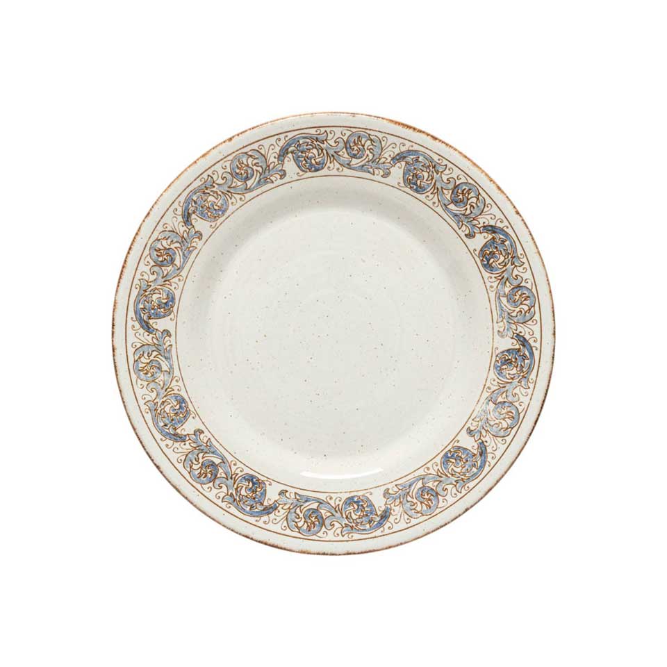 Dinner plate, White-Blue